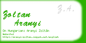 zoltan aranyi business card