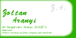 zoltan aranyi business card